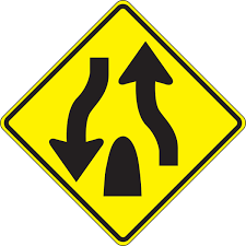sign image - leaving divided highway