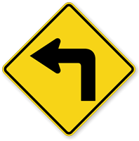 sign image - left curve