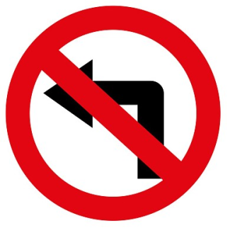 sign image - no left turn