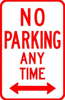 sign image - no parking any time