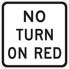 sign image - no right turn on red