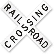sign image - railroad crossing here