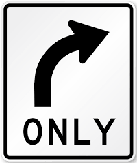 sign image - right turn only