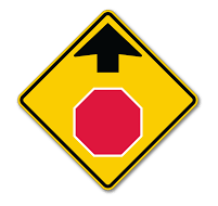 sign image - stop sign ahead