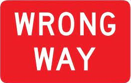 sign image - wrong way